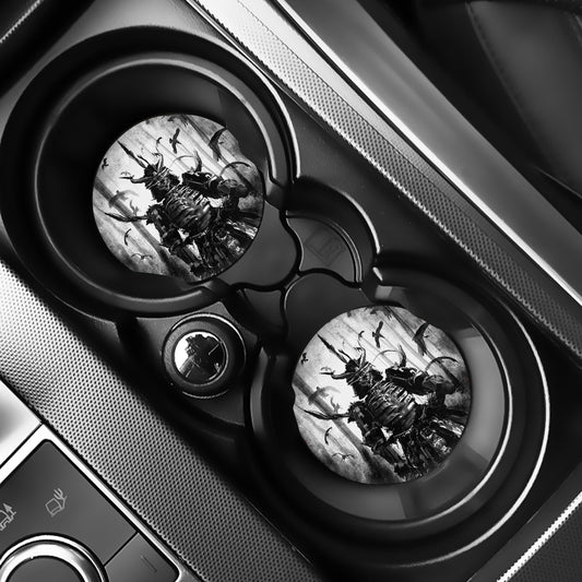 Demon Samurai Print Car Coasters