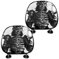 Demon Samurai Print Car Headrest Covers