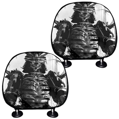 Demon Samurai Print Car Headrest Covers