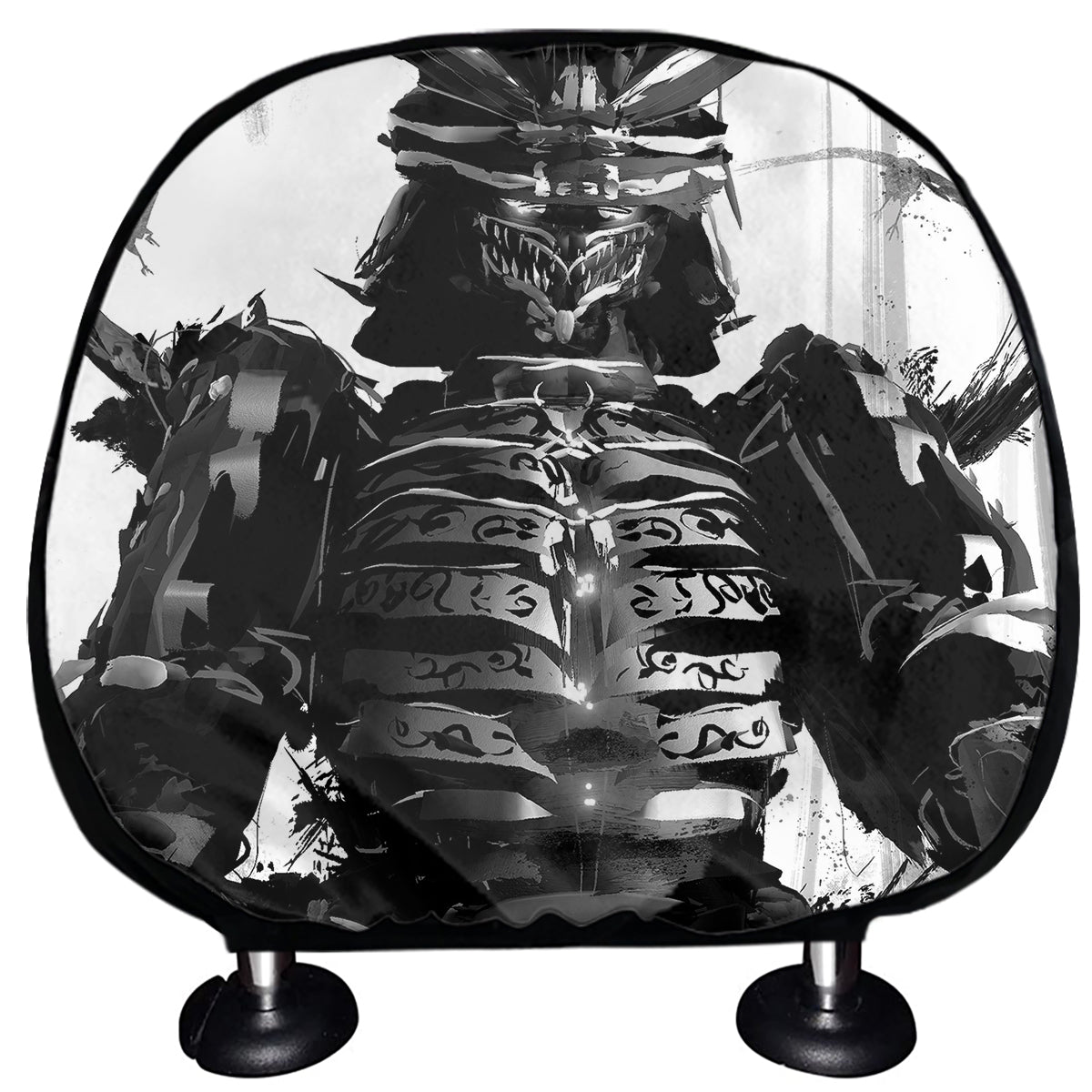 Demon Samurai Print Car Headrest Covers