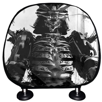 Demon Samurai Print Car Headrest Covers