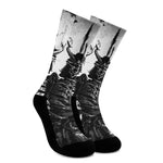Demon Samurai Print Crew Socks