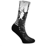Demon Samurai Print Crew Socks