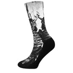 Demon Samurai Print Crew Socks