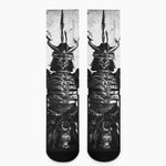 Demon Samurai Print Crew Socks
