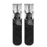 Demon Samurai Print Crew Socks