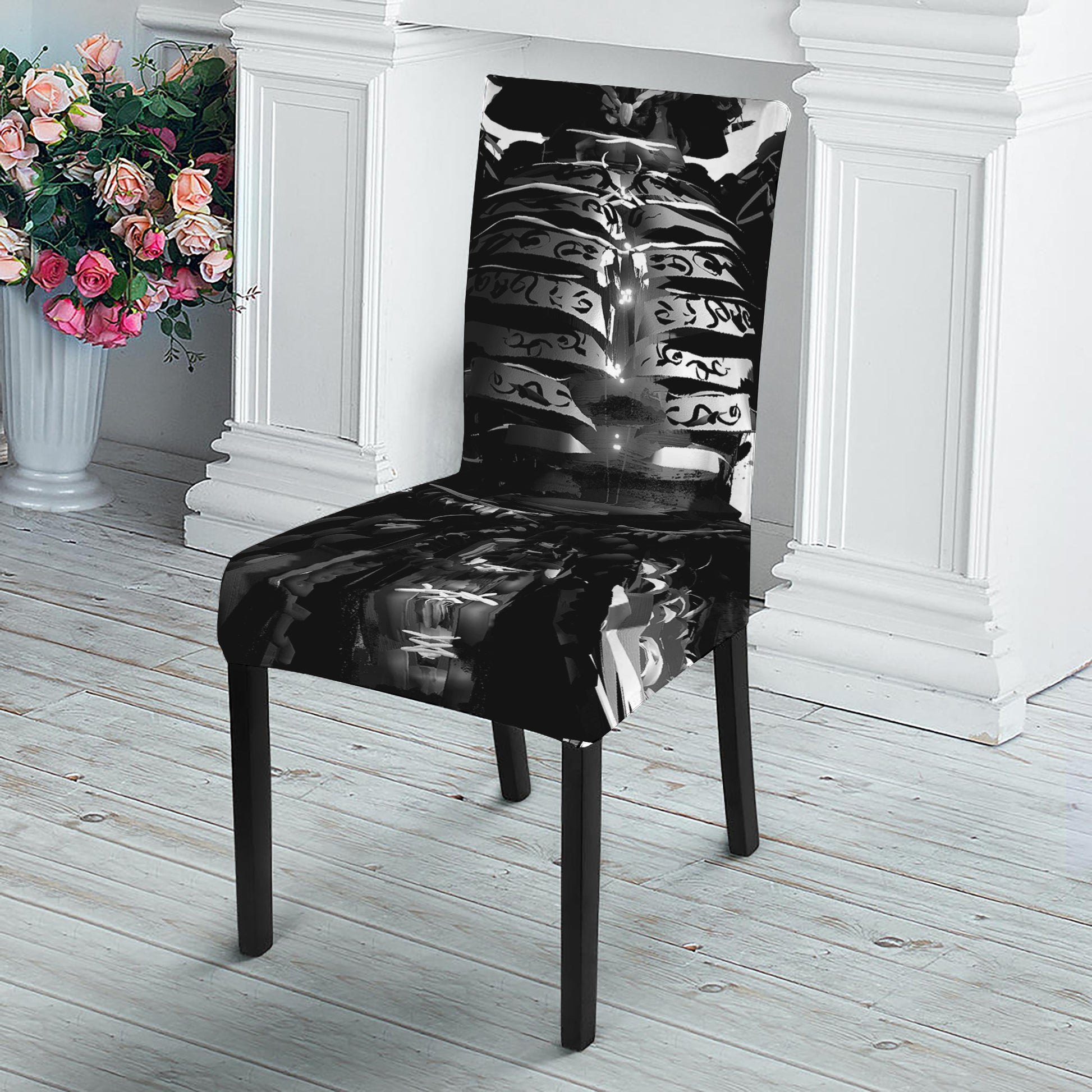 Demon Samurai Print Dining Chair Slipcover