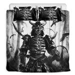 Demon Samurai Print Duvet Cover Bedding Set