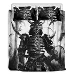 Demon Samurai Print Duvet Cover Bedding Set