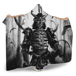Demon Samurai Print Hooded Blanket