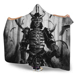 Demon Samurai Print Hooded Blanket