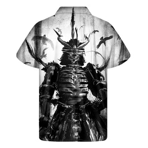 Demon Samurai Print Men's Short Sleeve Shirt