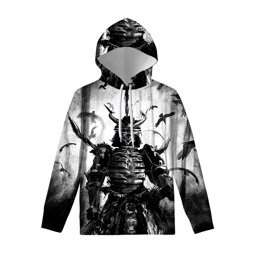 Demon Samurai Print Pullover Hoodie