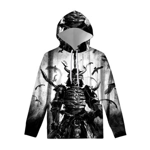 Demon Samurai Print Pullover Hoodie