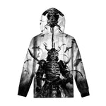 Demon Samurai Print Pullover Hoodie