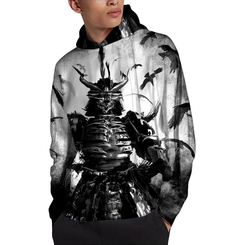 Demon Samurai Print Pullover Hoodie