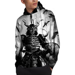 Demon Samurai Print Pullover Hoodie