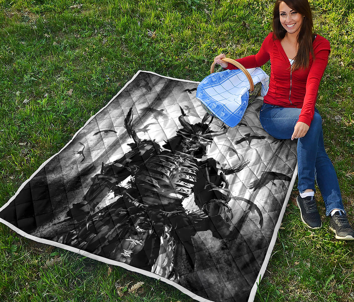 Demon Samurai Print Quilt