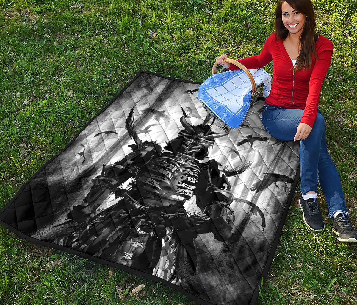 Demon Samurai Print Quilt