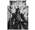 Demon Samurai Print Quilt Bed Set