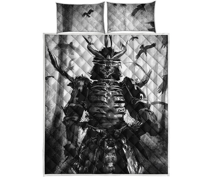 Demon Samurai Print Quilt Bed Set