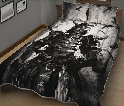 Demon Samurai Print Quilt Bed Set
