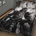 Demon Samurai Print Quilt Bed Set