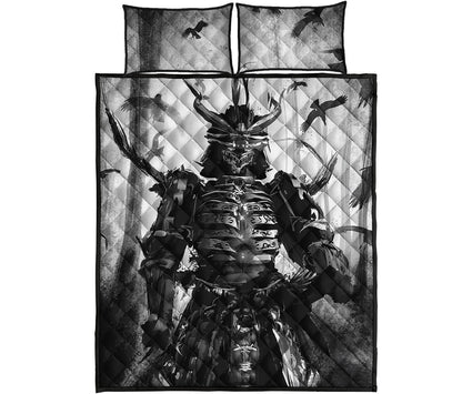Demon Samurai Print Quilt Bed Set