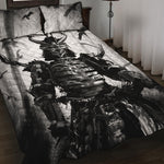 Demon Samurai Print Quilt Bed Set