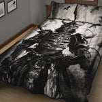 Demon Samurai Print Quilt Bed Set