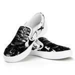 Demon Samurai Print White Slip On Shoes