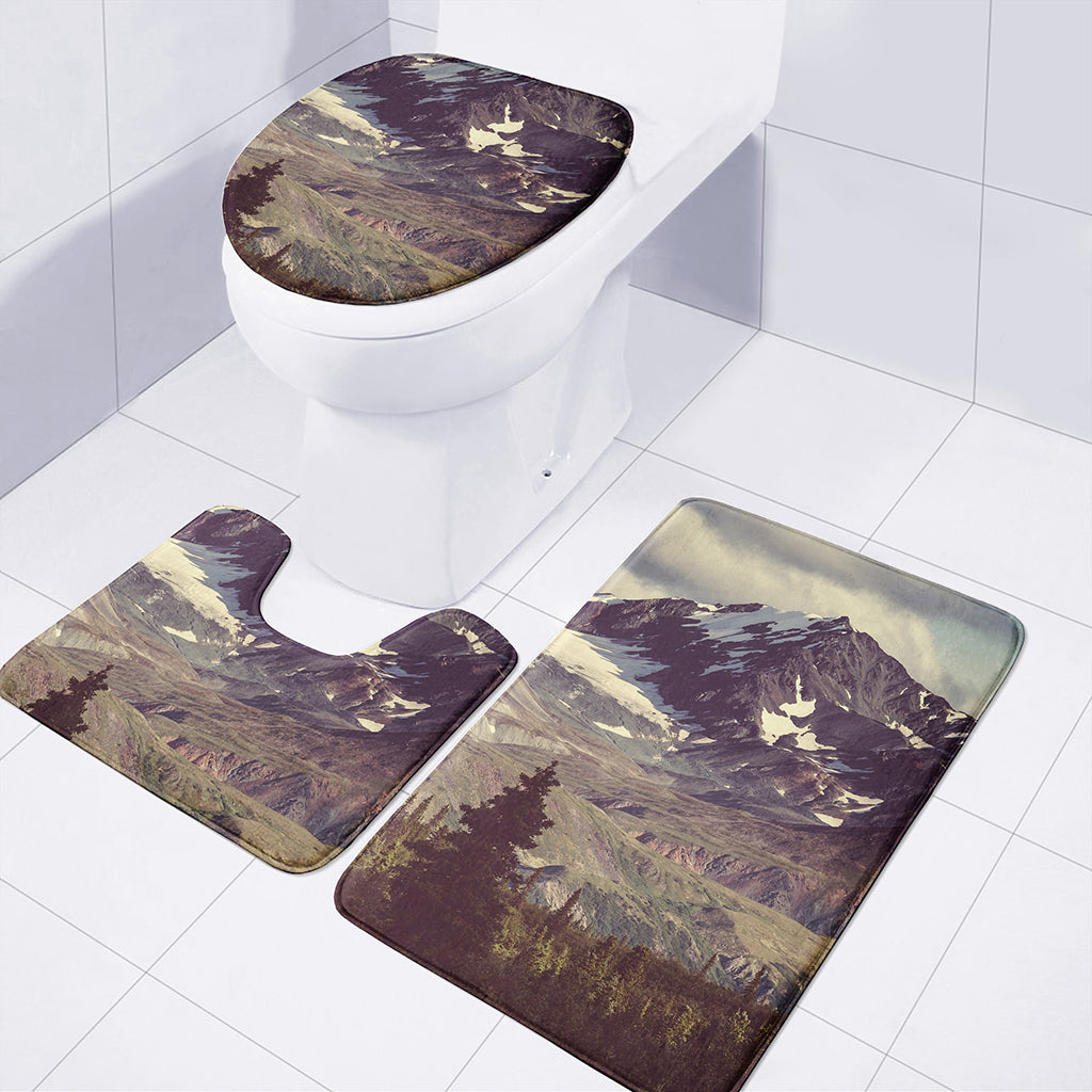 Denali Mountain Print 3 Piece Bath Mat Set