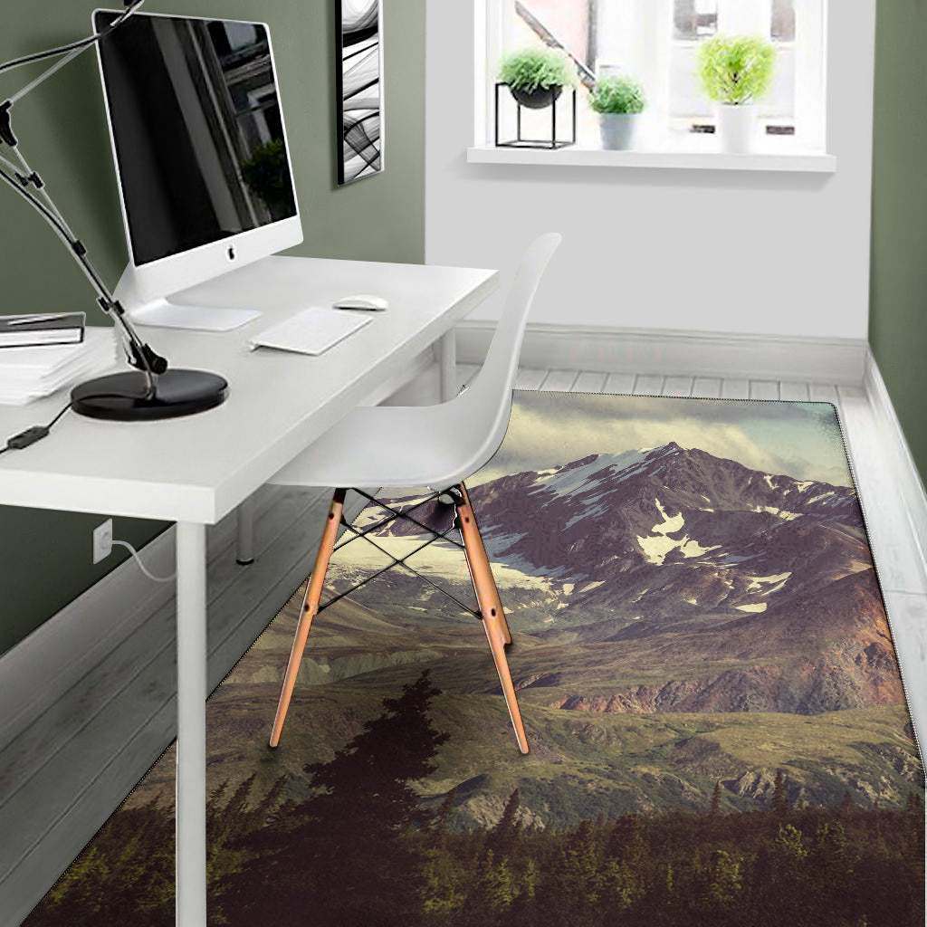 Denali Mountain Print Area Rug