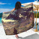 Denali Mountain Print Beach Sarong Wrap