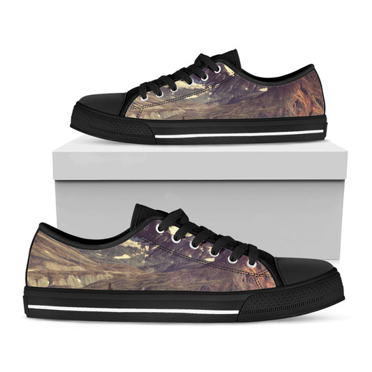 Denali Mountain Print Black Low Top Shoes