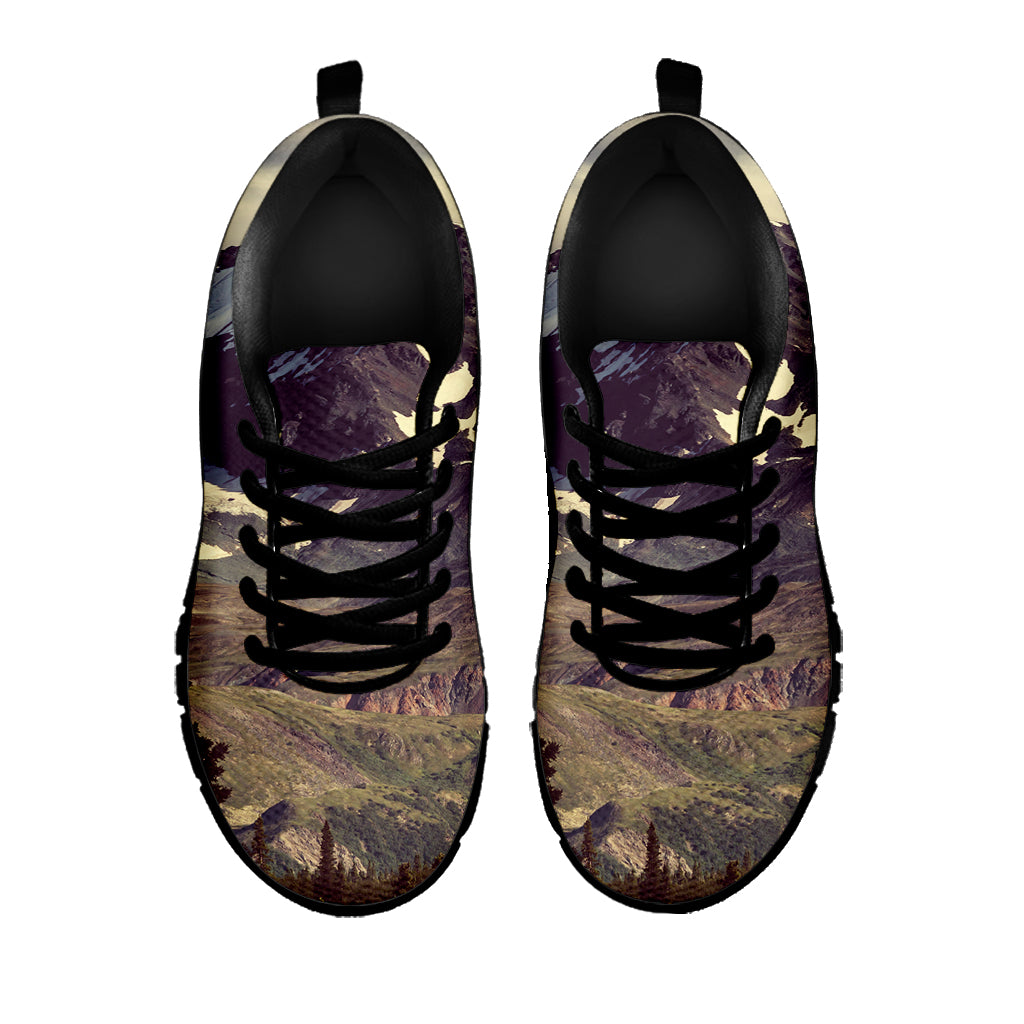 Denali Mountain Print Black Sneakers