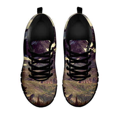 Denali Mountain Print Black Sneakers