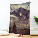 Denali Mountain Print Blanket