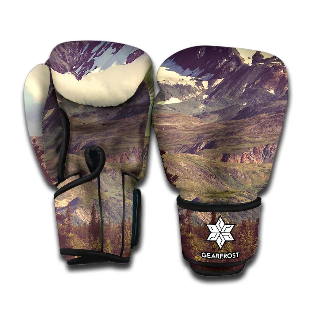 Denali Mountain Print Boxing Gloves