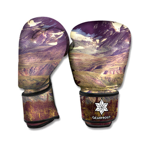 Denali Mountain Print Boxing Gloves