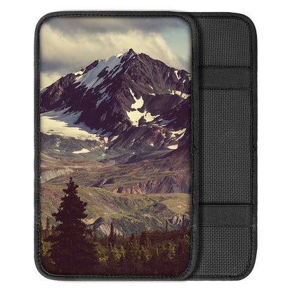 Denali Mountain Print Car Center Console Cover