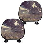 Denali Mountain Print Car Headrest Covers