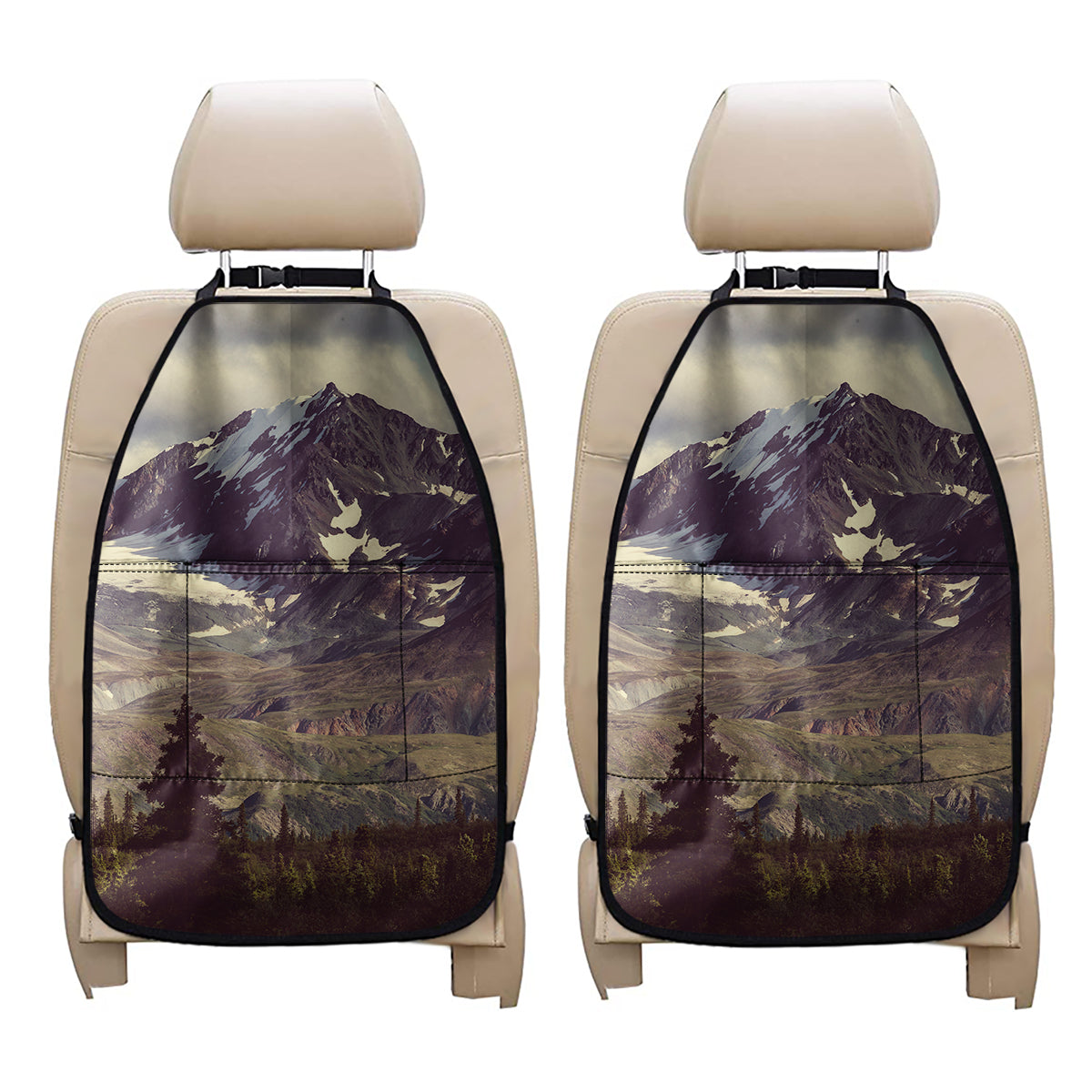 Denali Mountain Print Car Seat Organizers