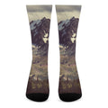 Denali Mountain Print Crew Socks