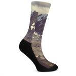 Denali Mountain Print Crew Socks