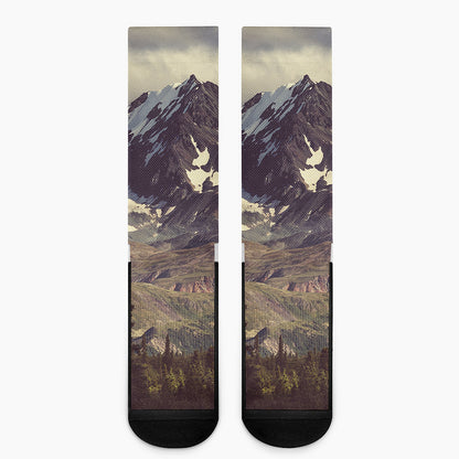 Denali Mountain Print Crew Socks
