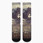 Denali Mountain Print Crew Socks