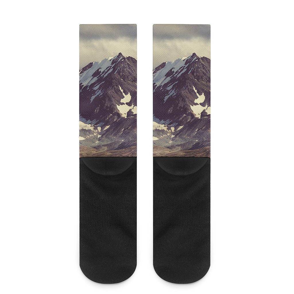 Denali Mountain Print Crew Socks