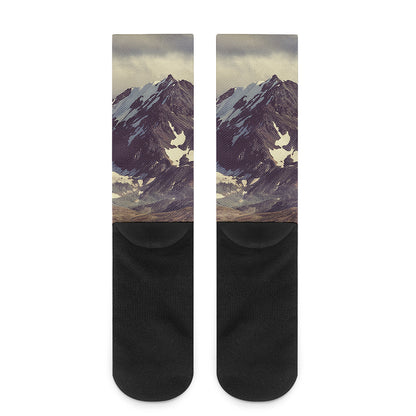 Denali Mountain Print Crew Socks