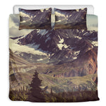 Denali Mountain Print Duvet Cover Bedding Set